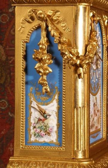 fig 2. ***** SOLD ***** Japy Freres Sevrés Porcelain and Gilt Clock Set